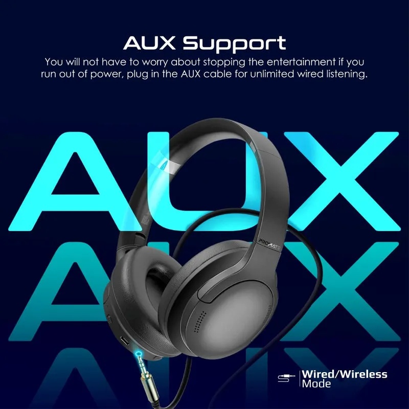 Promate LaBoca-Pro High-Fidelity Over-Ear Wireless Headphones with Mic & AUX Support | LaBoca-Pro |