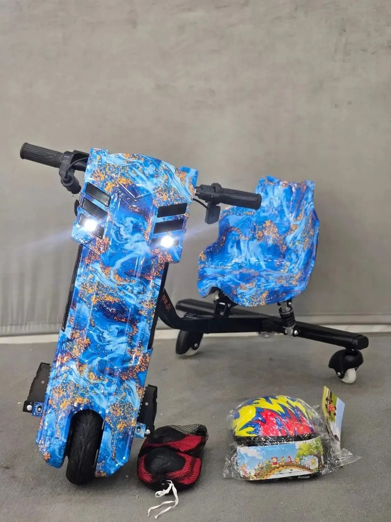 KUGOO Three-Wheel Kids Drifting Electric Scooter – LED Lights, Speaker & Display, 3 Speed Modes, 360° Drift