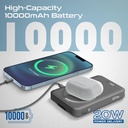 Promate Ultra-Compact 3-in-1 MagSafe Compatible Wireless Charging Power Bank – 10000mAh, 20W PD with Apple Watch Support | Mavrix-3 |