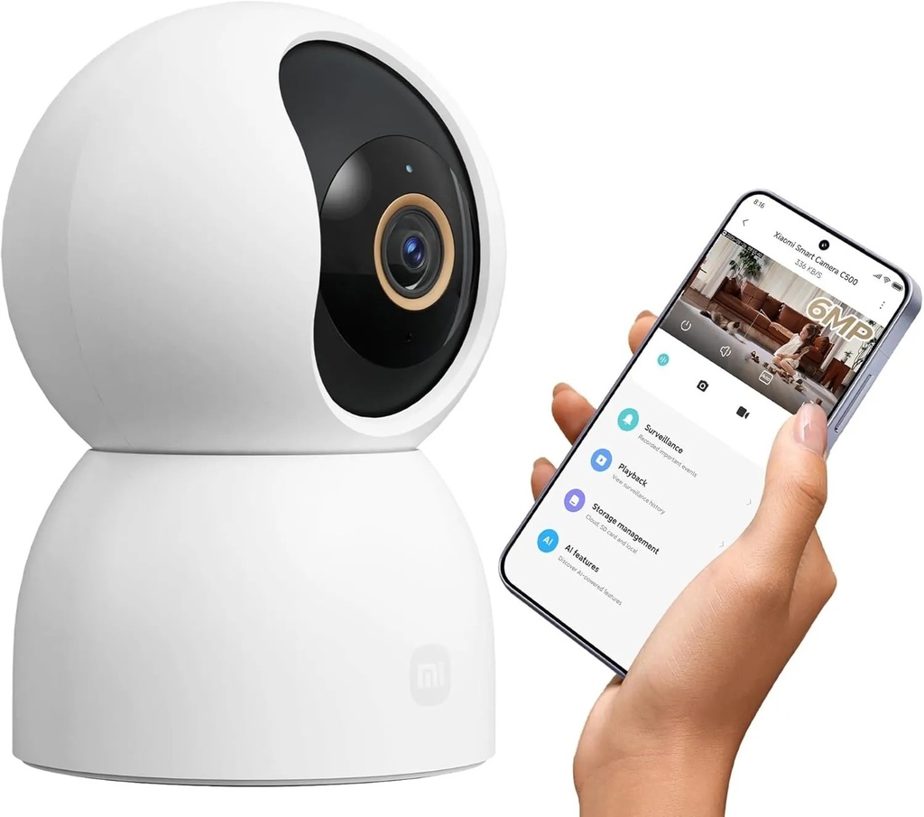 Xiaomi Smart Camera C500 – 3K Ultra HD Indoor Security Camera, 360° Pan & 116° Tilt, Night Vision, Dual-Band Wi-Fi, Privacy Shield | MBC44 |
