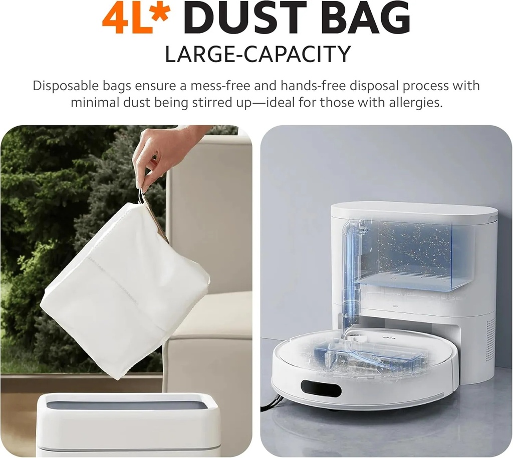 Xiaomi Robot Vacuum H40 – 10,000Pa Suction, LDS Laser Mapping, Auto Dust-Emptying Station, Anti-Tangle Brush, 180-Min Runtime | OV51 |