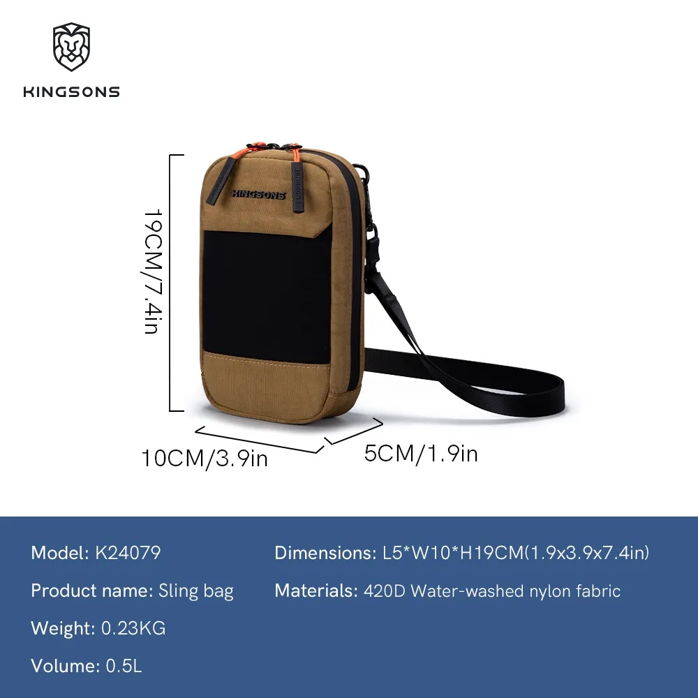 Kingsons Multifunctional Fashion Sling Bag – Waterproof Lightweight Crossbody Messenger Bag | KS251072 |