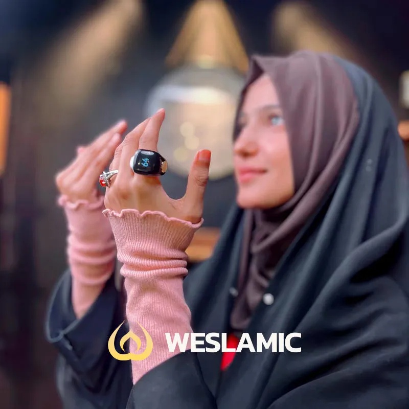 Weslamic iTasbih Salam+ Smart Digital Tasbih Ring | 3 Sizes in One | OLED Display | App Connected | IP67 Waterproof