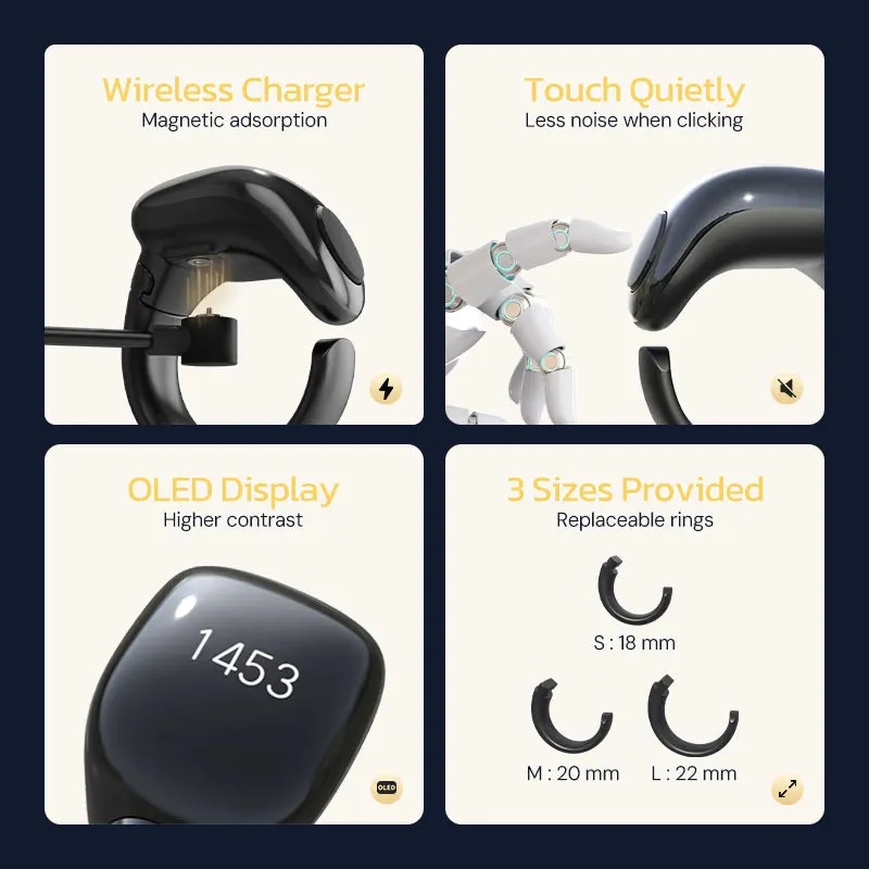Weslamic iTasbih Salam+ Smart Digital Tasbih Ring | 3 Sizes in One | OLED Display | App Connected | IP67 Waterproof