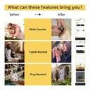 Weslamic iTasbih Salam+ Smart Digital Tasbih Ring | 3 Sizes in One | OLED Display | App Connected | IP67 Waterproof