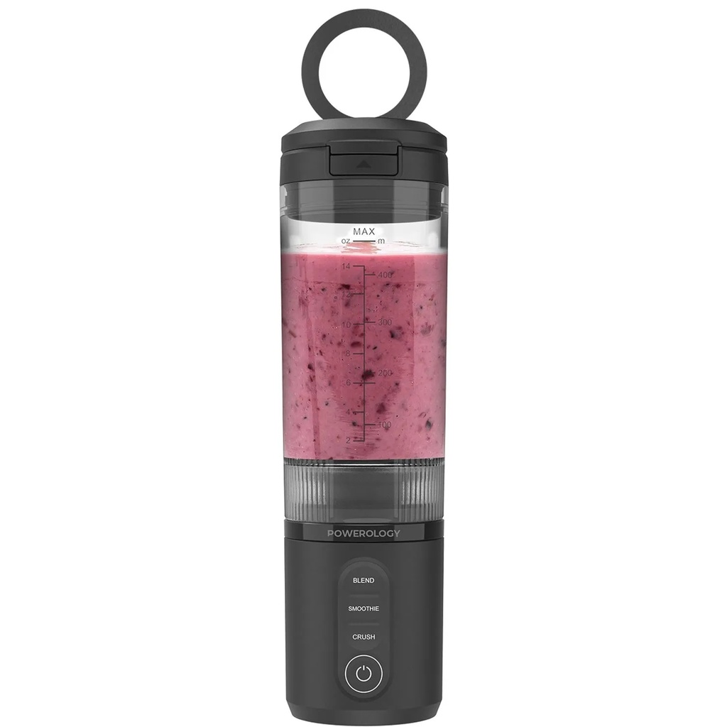 Powerology MagBlend Portable Blender with Magnetic Phone Mount – 470mL, 6 Steel Blades, Ice Crushing, Multi-Mode Blending, USB-C Rechargeable | PRPBB8301 |