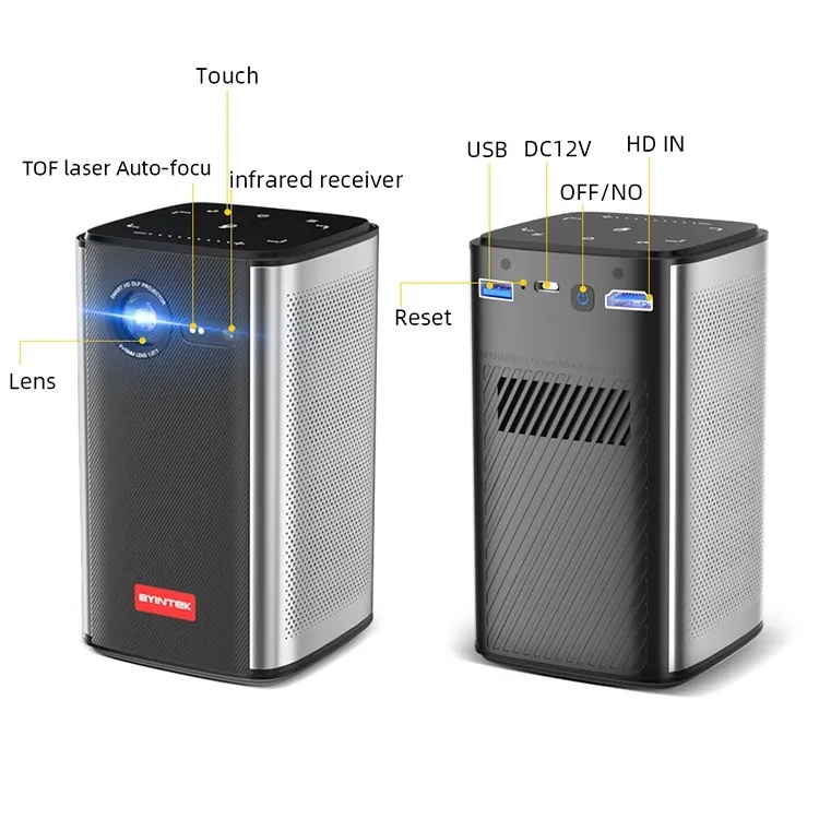 BYINTEK P70 Portable DLP Projector with Android 9.0 – 4K Support, 3D, Auto-Focus, 8000mAh Battery, With One Year Free SUB | P70X |