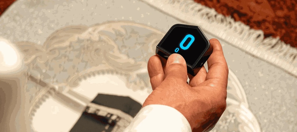 iQibla Smart Portable Prayer Counter with Azan – Qibla Direction, Radar & Infrared Tracking, USB Rechargeable