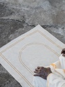 Ghaith & Qalby Etmaan Prayer Mat – 100% Cotton Linen with Embroidered Logo & Carry Bag