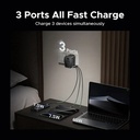 UGREEN 65W GaN Universal Travel Charger with 3 USB Ports (2 USB-C + 1 USB-A) & AC Socket – PD Fast Charging | S550 / 55001 |