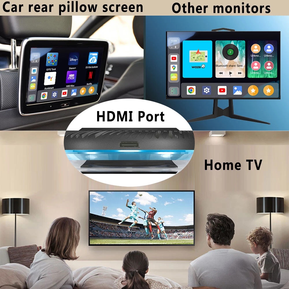 Carplay Smart AI Box, Android 13 , Wireless Streaming Device for Android Cars with HDMI Output, Built-In Apps & Wireless Carplay 8G(RAM)+128GB (ROM) Model:T6-Pro