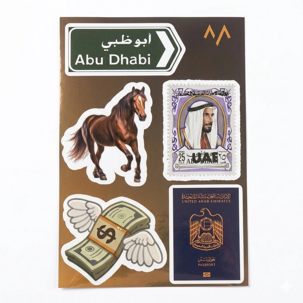 7MD Emirati Travel Stickers Collection – Premium UAE-Themed Stickers for Luggage & Accessories
