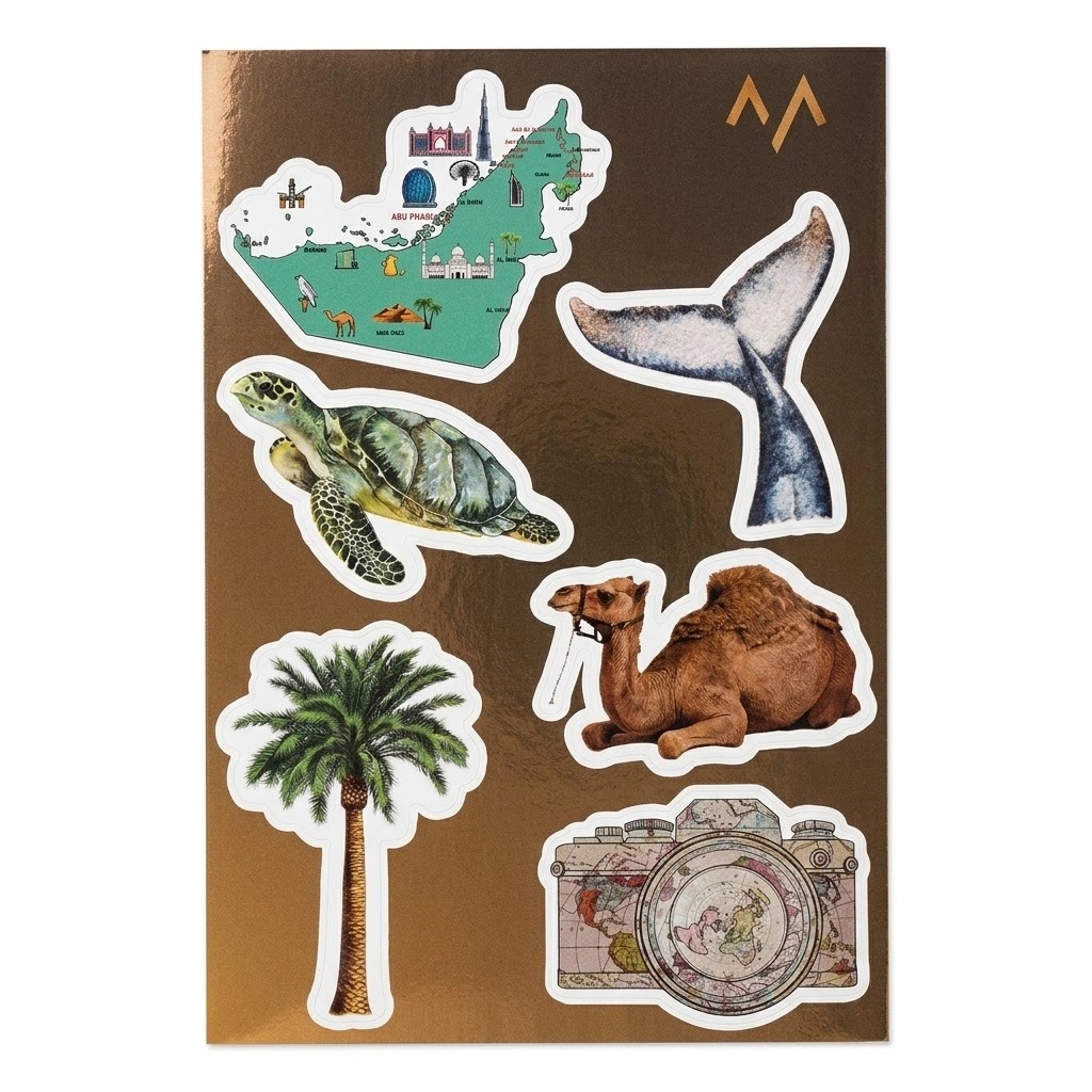 7MD Emirati Travel Stickers Collection – Premium UAE-Themed Stickers for Luggage & Accessories