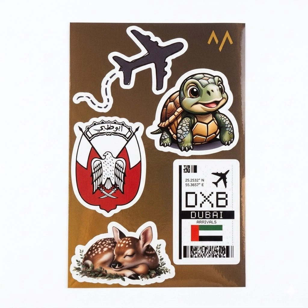 7MD Emirati Travel Stickers Collection – Premium UAE-Themed Stickers for Luggage & Accessories