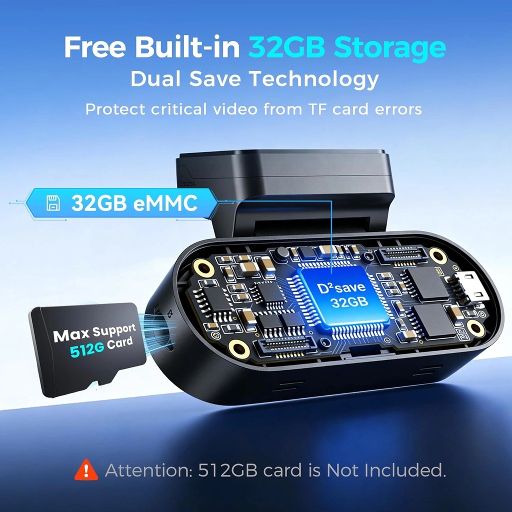 DDPAI N5 Dual 4K Dash Cam with Front 2160P + Rear 1080P Recording, Built-in 32GB eMMC, ADAS, GPS & 5G WiFi | DN005-01 |