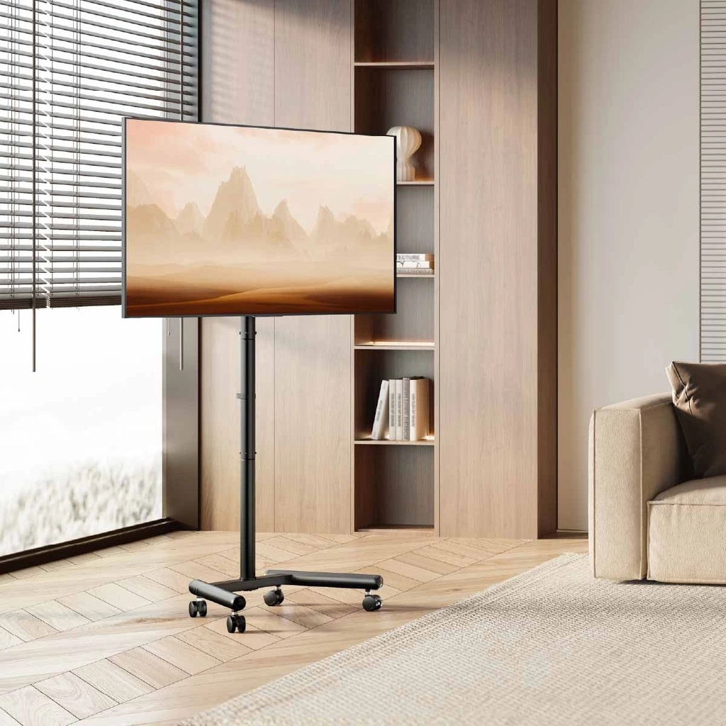 SKILL TECH Economy Compact TV Cart Stand with Height Adjustment, Tilt & Rotation Support (13"–50") | SH 6222FS |