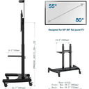 NB Mobile TV Cart Stand with Wheels for 55"–80" Screens, Heavy-Duty 90kg Capacity & Height Adjustment | AVA1800-70-1P |