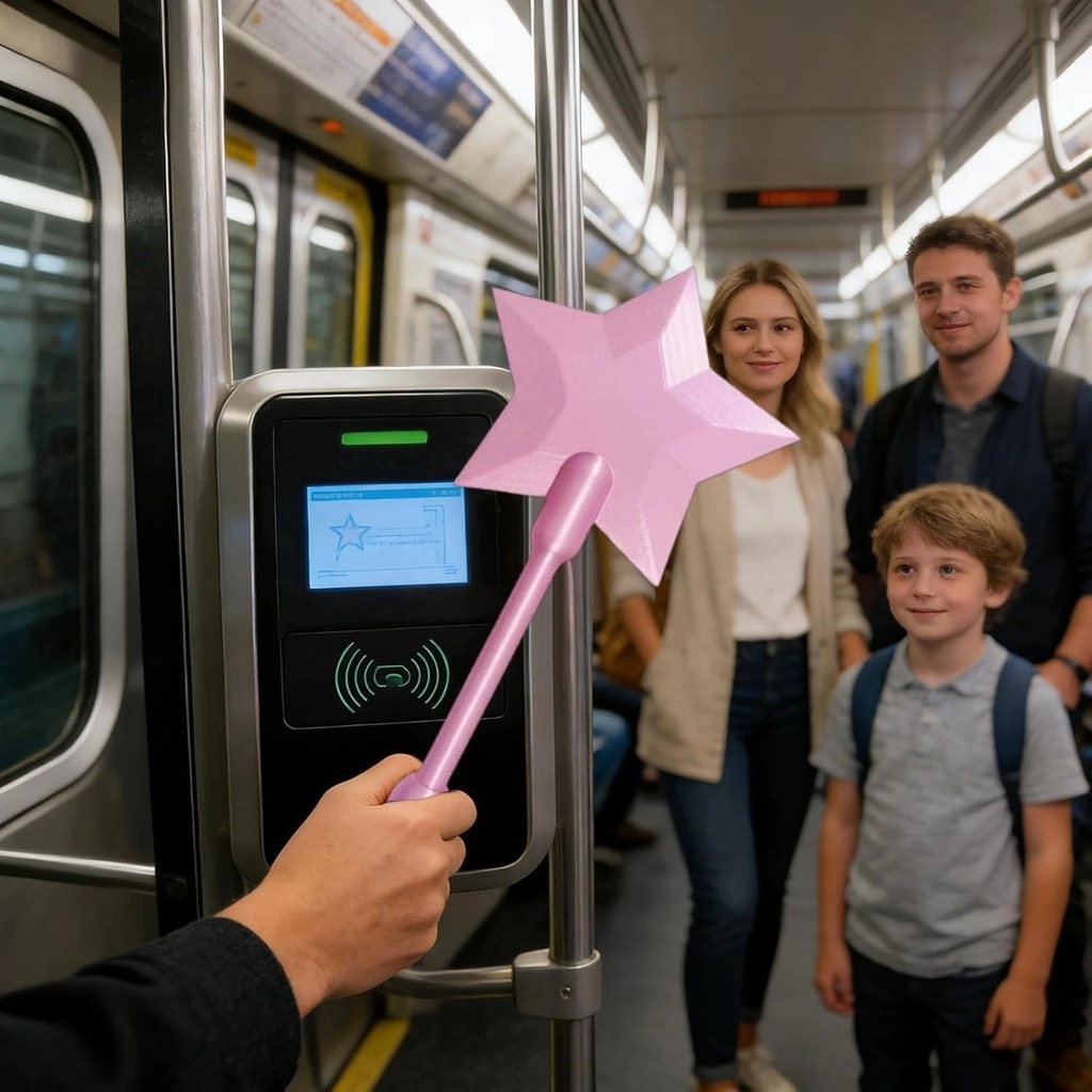 Magic Star Contactless Card Holder Wand – 3D Printed Credit Card Holder with RFID Protection (35cm)