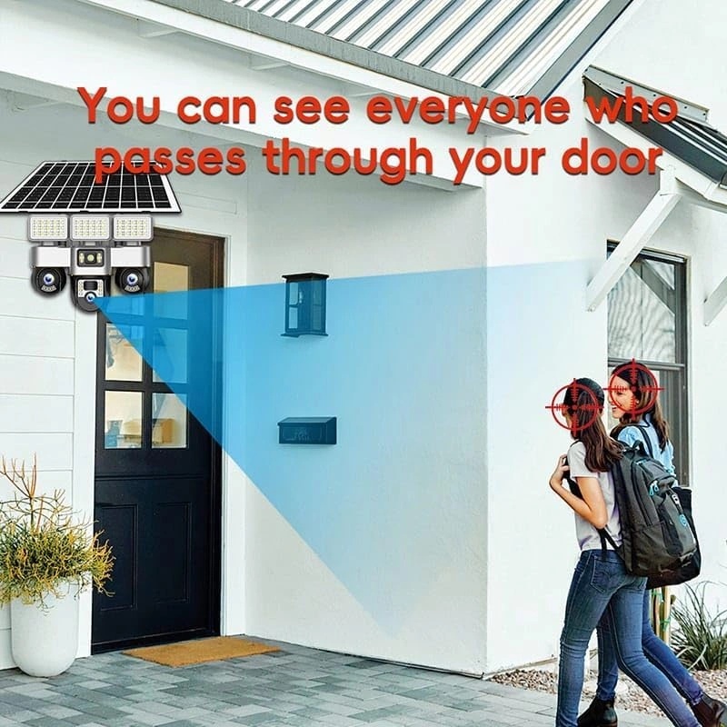 V380 Pro 4G Solar Security Camera – Triple Lens PTZ System, 360° Coverage, Night Vision & IP66 Waterproof | VTS30A-G-F |