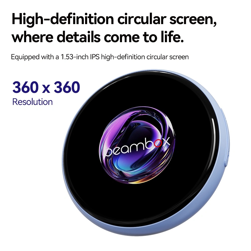 Beambox Niji E-Badge – 1.53" HD IPS Touch Screen Customizable Wearable Display
