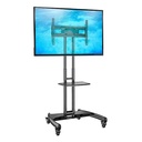 Height Adjustable Professional TV Trolley Stand for 32"–75" Screens, Premium Mobile Cart with Shelf & Lockable Wheels | AVA-1500-60-1P |