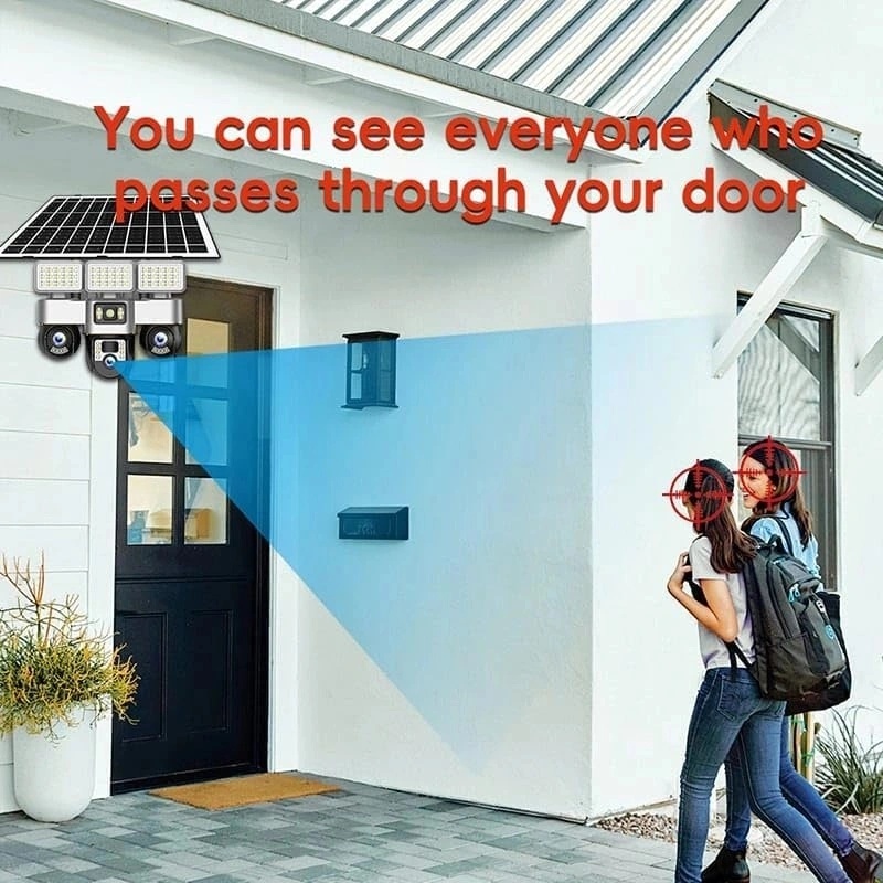 V380 Pro WIFI Solar Security Camera – Triple Lens PTZ System, 360° Coverage, Night Vision & IP66 Waterproof | VTS30A-W-F |
