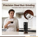 LePresso Portable Coffee Grinder with Stainless Steel Burr & USB-C Rechargeable Battery | LPCFFJG0032BK |