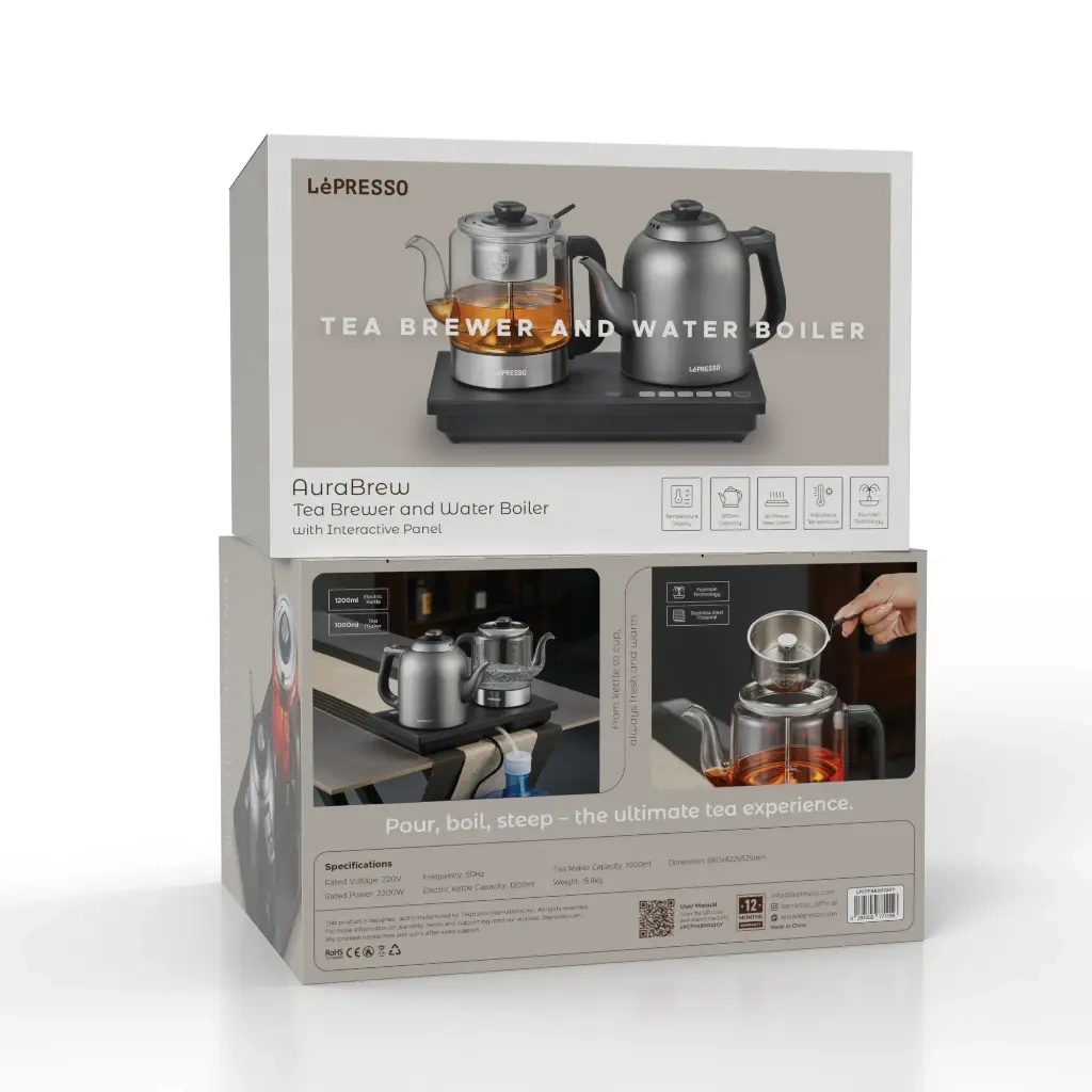 LePresso AuraBrew Tea Brewer & Water Boiler, 2200W Fast Heating with Adjustable Temperature Control | LPCFFAB0032GY |