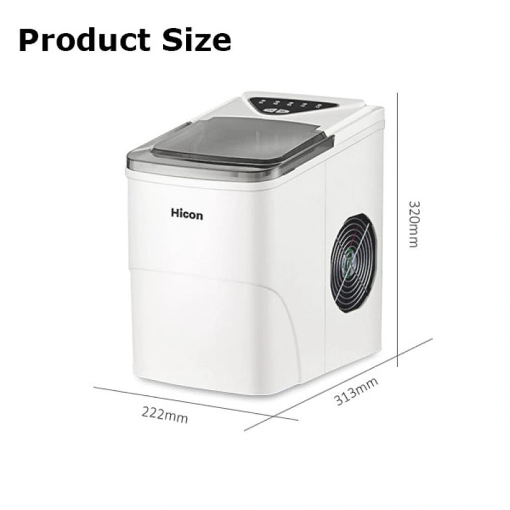 Hicon Smart Ice Maker Machine – 2L Water Tank, 105W, Adjustable Ice Cube Size, Fast & Quiet Operation | HZB-16AL |