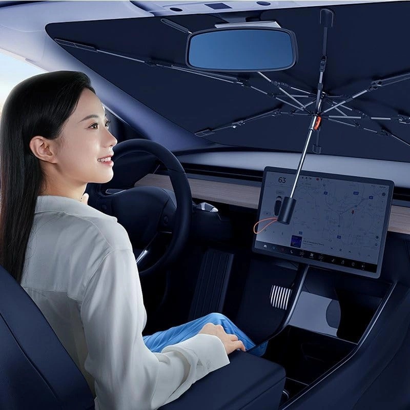 Baseus Car Windshield Sun Shade Umbrella – 131×69cm, Double-Layer UV Protection, Foldable Design | BS-CN008 |