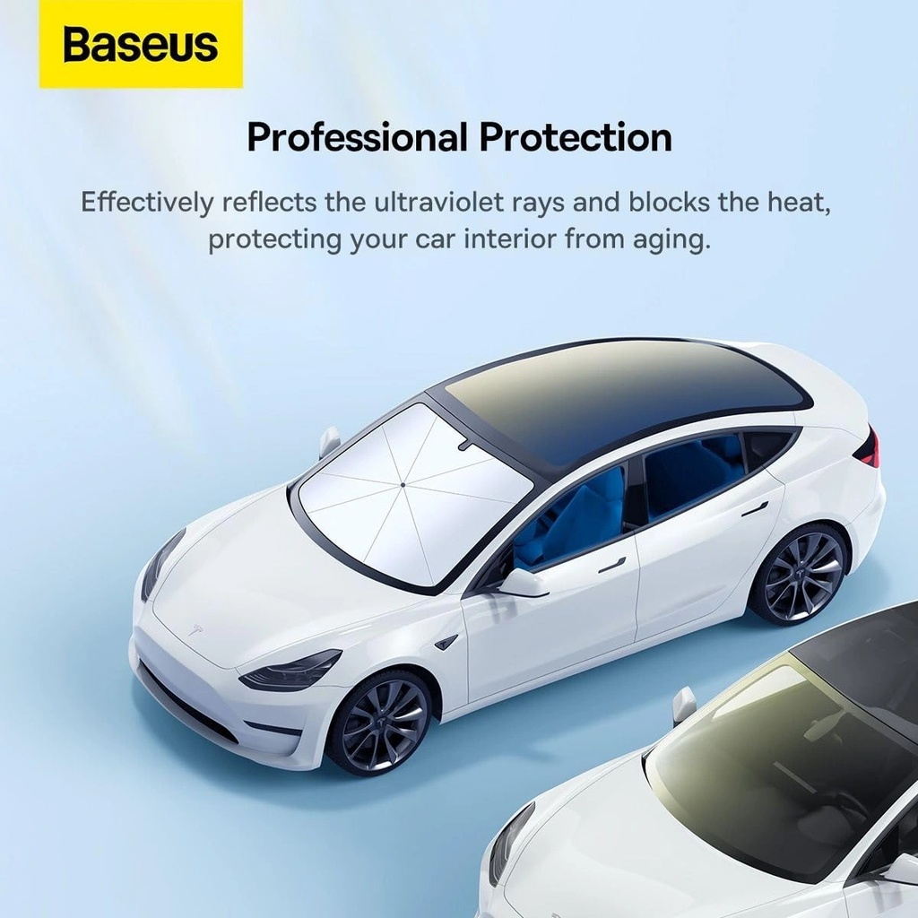 Baseus Car Windshield Sun Shade Umbrella – 131×69cm, Double-Layer UV Protection, Foldable Design | BS-CN008 |