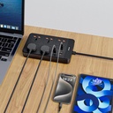 Green Lion GS-500 Power Socket 2500W 11-in-1 Extension with 5 AC Sockets PD 20W USB-C Fast Charging - Multi-Port Power Strip for Home and Office | GNGS500PSBK |