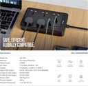 Green Lion GS-500 Power Socket 2500W 11-in-1 Extension with 5 AC Sockets PD 20W USB-C Fast Charging - Multi-Port Power Strip for Home and Office | GNGS500PSBK |