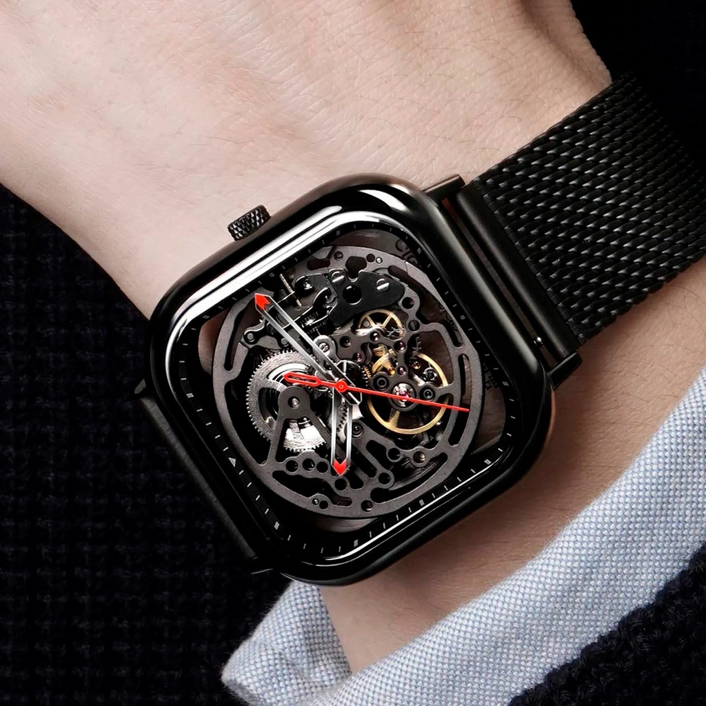 CIGA Design Hollow Automatic Watch 41mm Skeleton Dial 40-Hour Power Reserve 3ATM Water Resistance - Stainless Steel Automatic Wristwatch | Z011-BLBL-W13 |