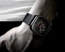 CIGA Design Series C Automatic Mechanical Watch 40mm Skeleton Dial Seagull Movement Sapphire Crystal - Square Stainless Steel Wristwatch | Z011 |