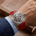 CIGA Design T-Series Mechanical Watch 44mm 360° Transparent Skeleton Dial 3ATM Water Resistance - Automatic Unisex Silicone Strap Watch | T011-TR90 |