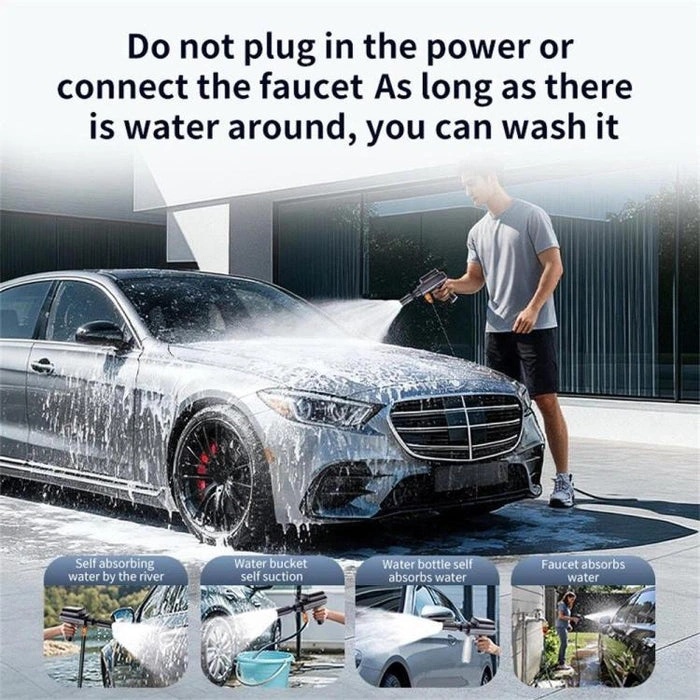 Foldable Cordless Lithium Car Pressure Washer with 6 Spray Modes, 1MPa Pressure, USB-C Rechargeable & Multi-Water Source Design | X9 |