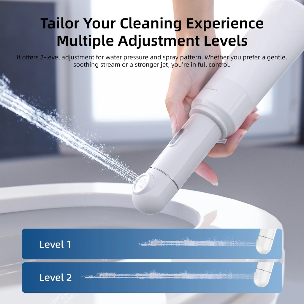 Vyvylabs PureStream Electric Portable Bidet with IPX7 Waterproof, 400mAh Rechargeable Battery & 2 Spray Modes - Personal Travel Hygiene Washer | VKJLD |