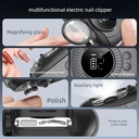 Multi-Function Electric Nail Clipper with Nail Grinder, Magnifier, Dual Speeds, LED Light, HD Display & USB-C Charging - Professional Manicure & Pedicure Kit | S11 |