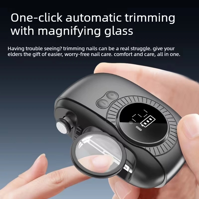 Multi-Function Electric Nail Clipper with Nail Grinder, Magnifier, Dual Speeds, LED Light, HD Display & USB-C Charging - Professional Manicure & Pedicure Kit | S11 |