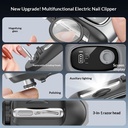 Multi-Function Electric Nail Clipper & Trimmer with Automatic Cutting, LED Display, Built-in Magnifying Glass, Dual Speeds & USB-C Rechargeable - Professional Manicure & Pedicure Kit | S9 |