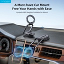Vyvylabs M02 MagSpin Foldable Magnetic Car Mount, 360° Rotation, PC + Zinc Alloy, Adhesive Installation | VJZX-BK |