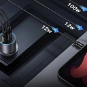 UGREEN 130W Car Charger with 2 USB-C & USB-A, 100W PD Laptop Charging, QC 3.0 Fast Charge | EC705-35025 |