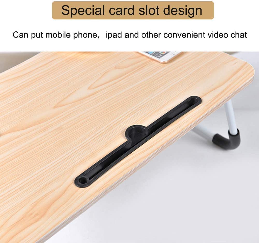 CHARMDI Foldable Laptop Table, Portable Laptop Bed Tray Tablet Slots