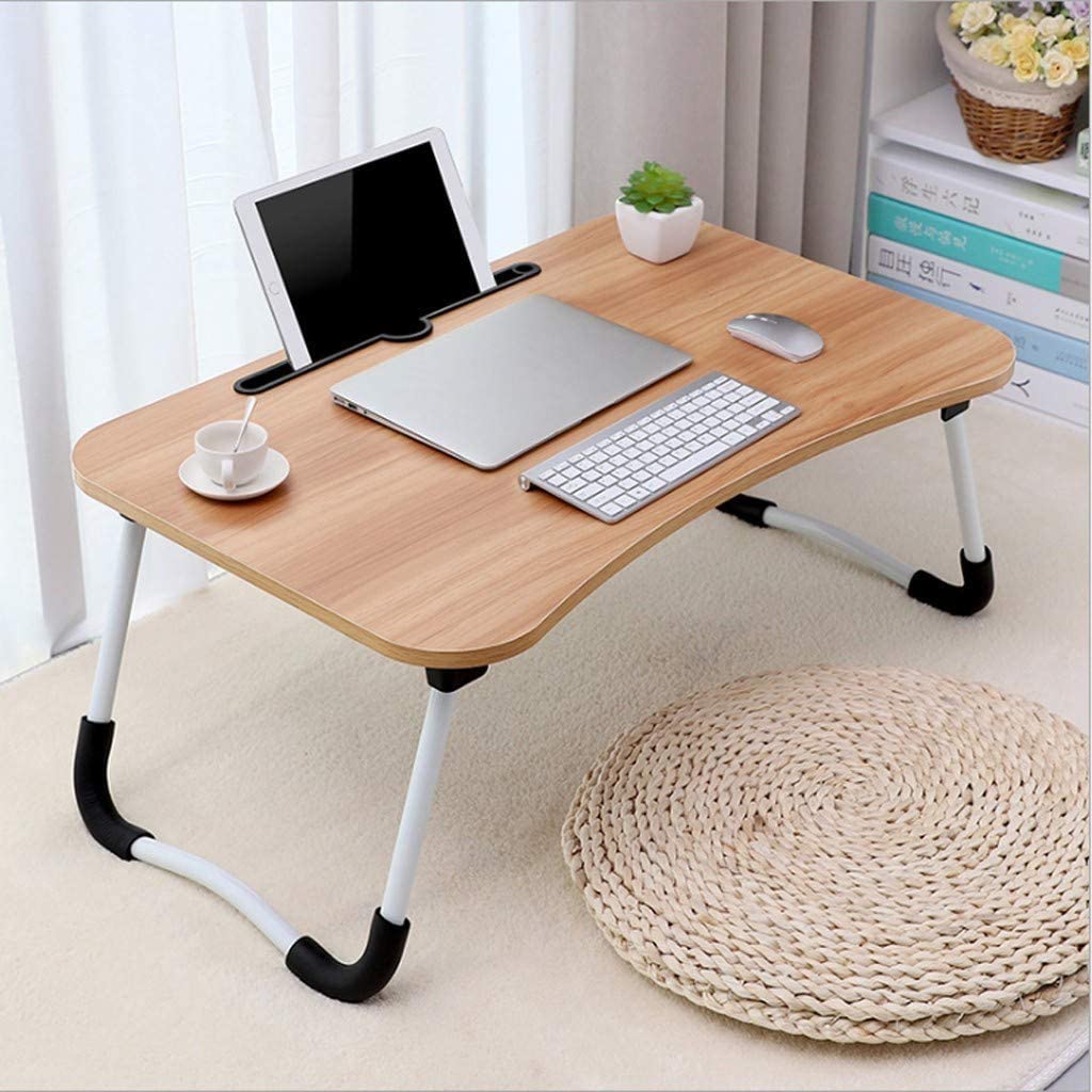 CHARMDI Foldable Laptop Table, Portable Laptop Bed Tray Tablet Slots