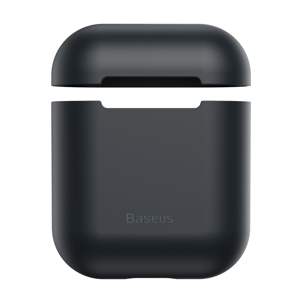 Baseus Wireless Charging Case For Airpods Bluetooth Earphone luxury Silicone Case Cover For Apple AirPods 2 Funda Box Coque - Black