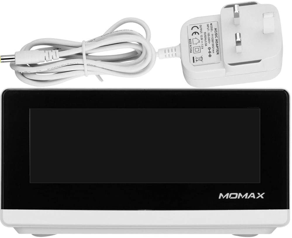 MOMAX QClock Digital LED Alarm Clock With Qi Wireless Charger Fast Charging Station QC1