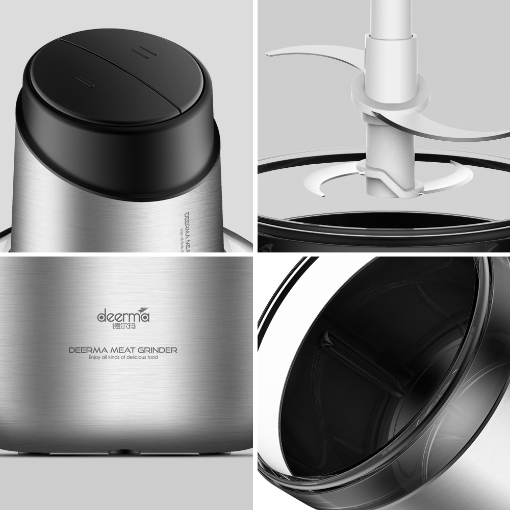DEERMA FOOD PROCESSOR DEM-JR01 1.8L Stainless Steel Meat Grinder Food Blender Electric Grinder