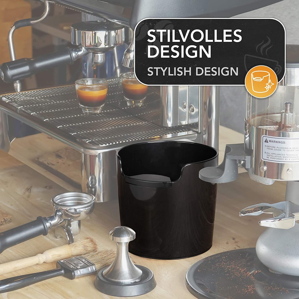 Homeffect Knock Box with Improved Handling Innovative Barista Tool Professional Black