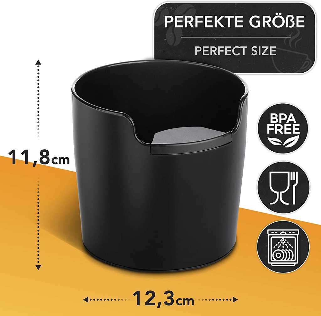Homeffect Knock Box with Improved Handling Innovative Barista Tool Professional Black